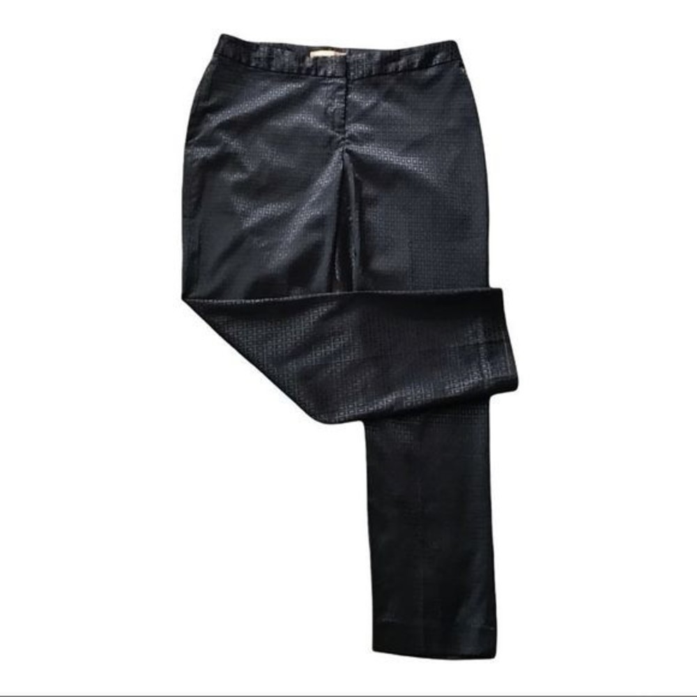 ELEN TRACY Dress Pants Window-Pane Textured Black Mid-Rise Size 4